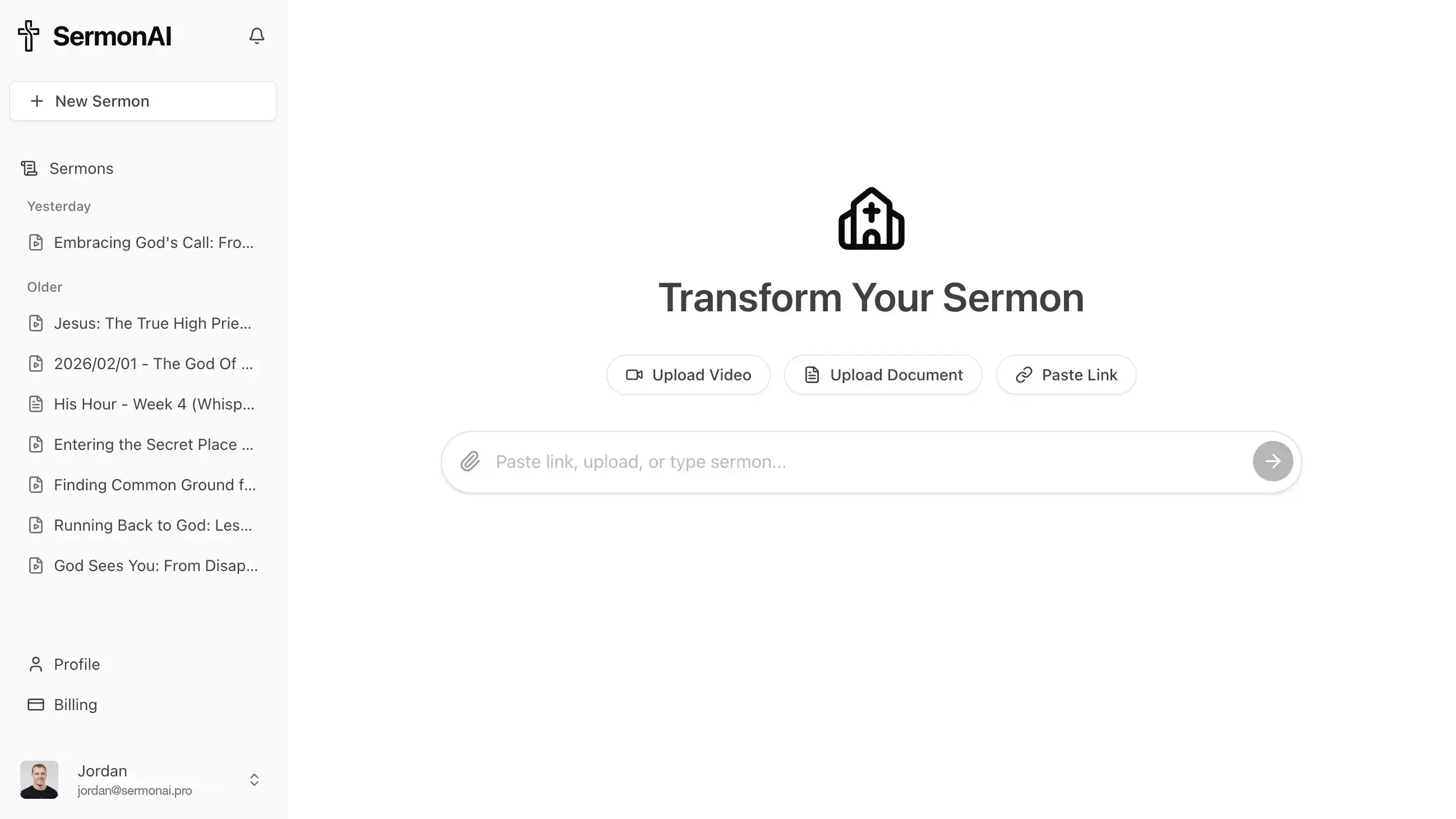 SermonAI Dashboard