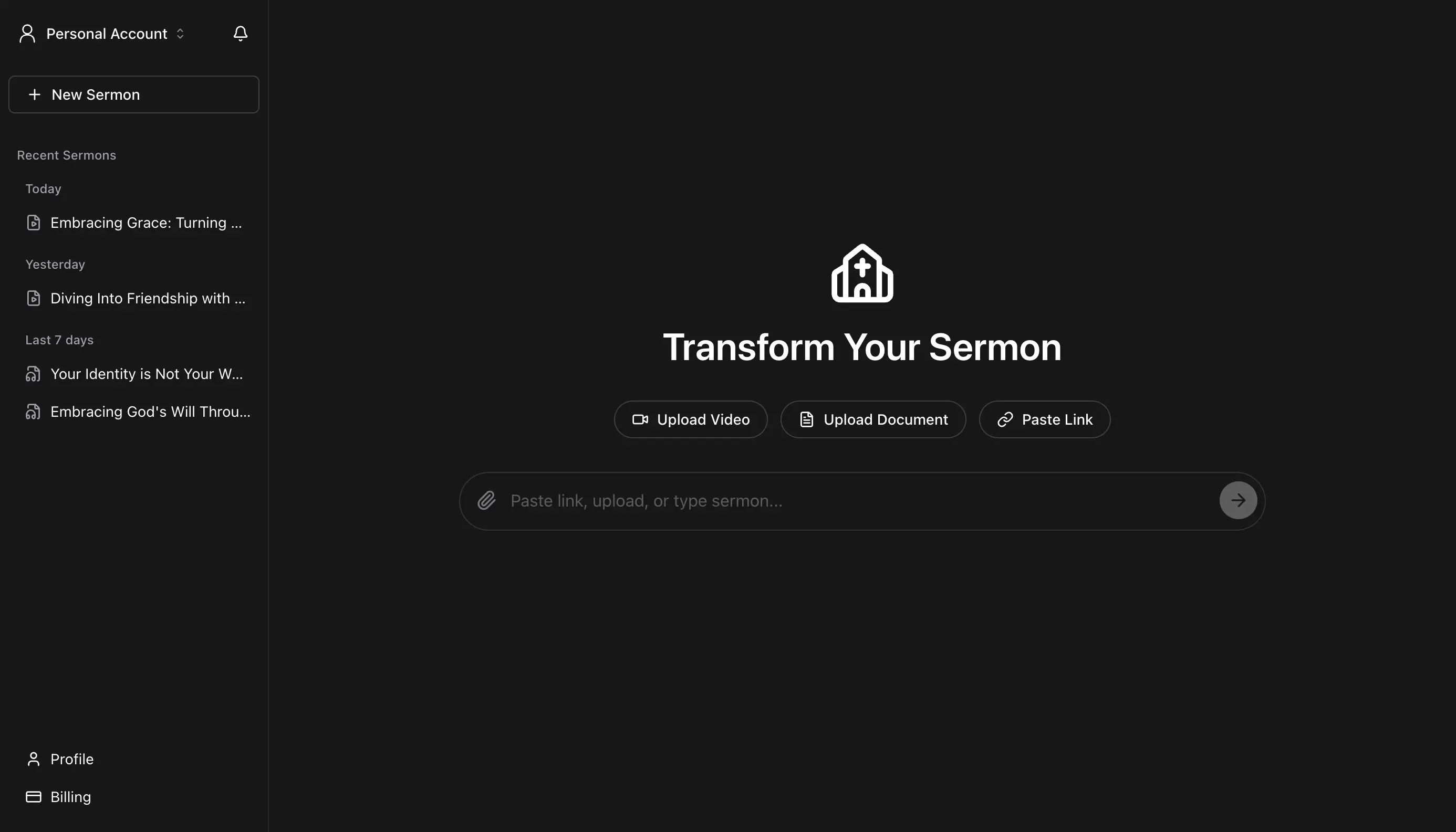SermonAI Dashboard